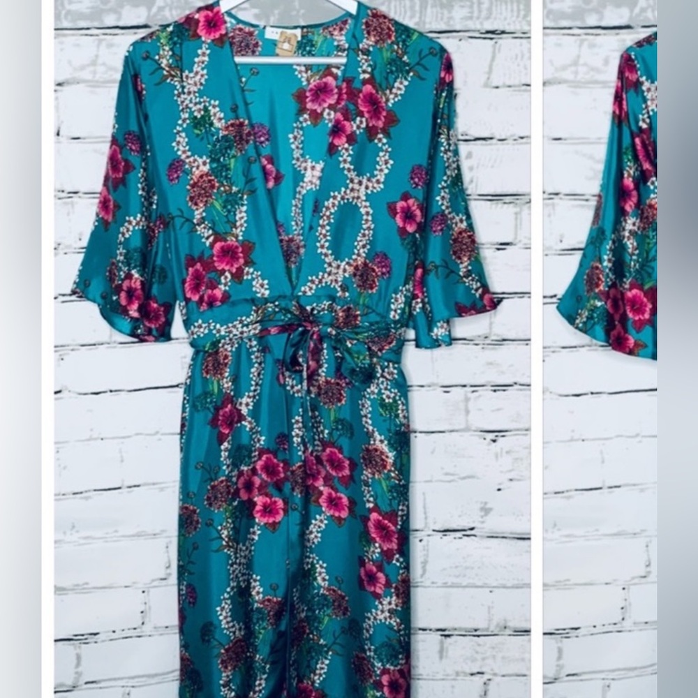 Sandro Paris Tinca Floral Print Midi Wrap Dress